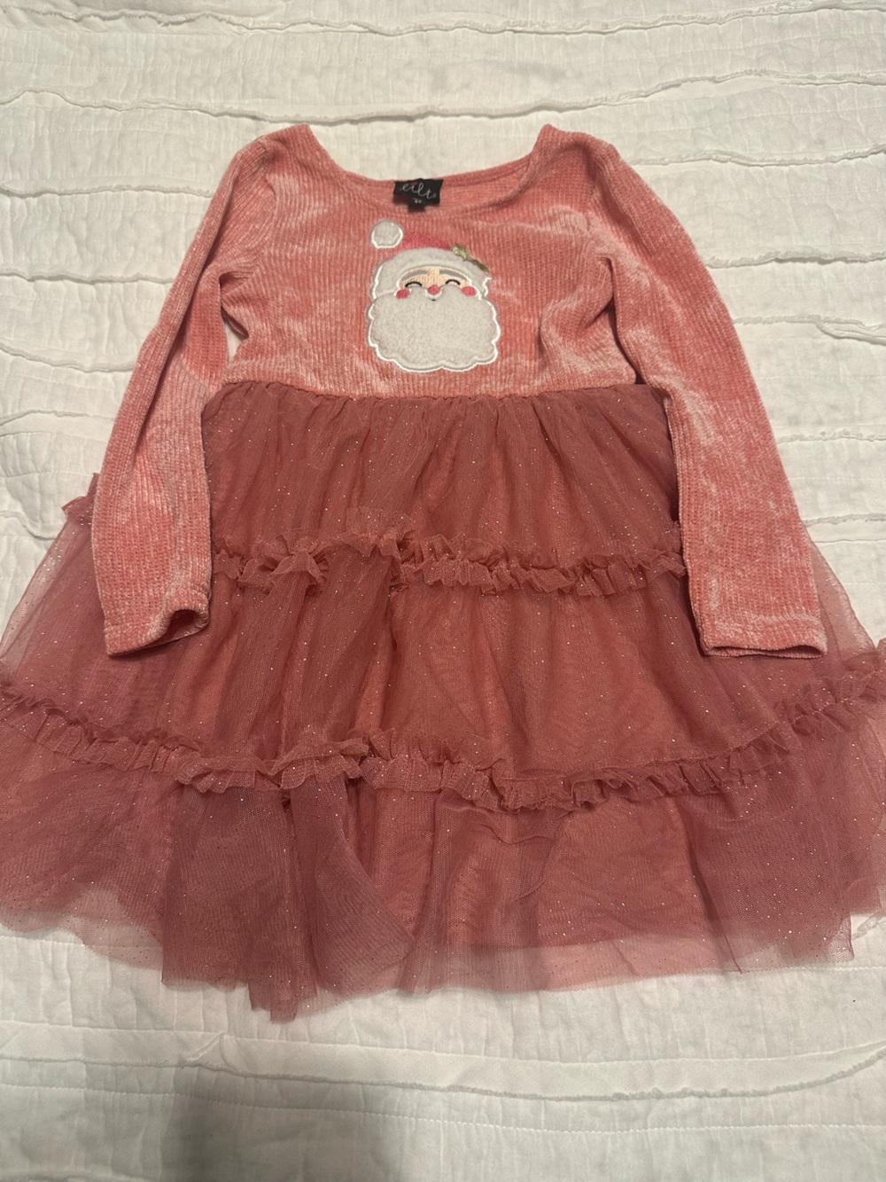 lilt Rose Pink Santa Tulle Holiday Dress